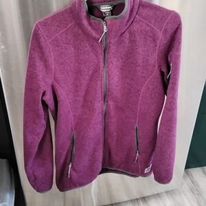 Lands' End Plum Full-Zip Teddy Fleece Jacket
